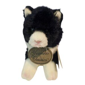 Yomiko Classics Russ Berrie Short Hair Black & White 6" Cat Plush Stuffed 2019